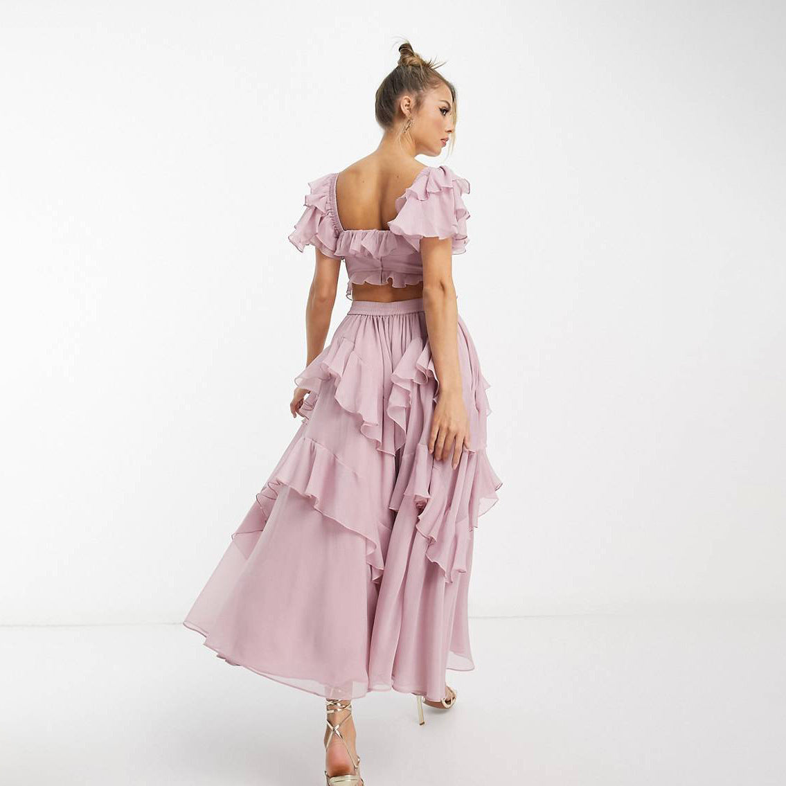 Robe longue estivale à volants