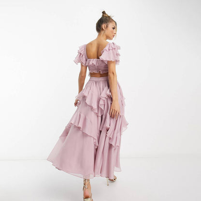 Robe longue estivale à volants